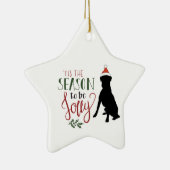 Star Shaped Boxer Dog kerstversiering Keramisch Ornament (Rechts)