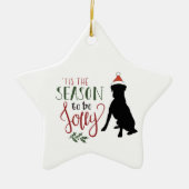 Star Shaped Boxer Dog kerstversiering Keramisch Ornament (Voorkant)
