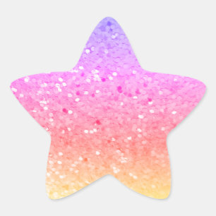 Star Shaped: Rainbow Glitter Stickers
