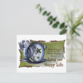 Star Shaped Tea Leaves Predict Good Fortune Briefkaart (Staand voorkant)