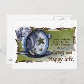 Star Shaped Tea Leaves Predict Good Fortune Briefkaart (Voorkant / Achterkant)