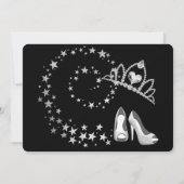 Star Shimmer Bright Pink Quinceanera Uitnodiging (Achterkant)