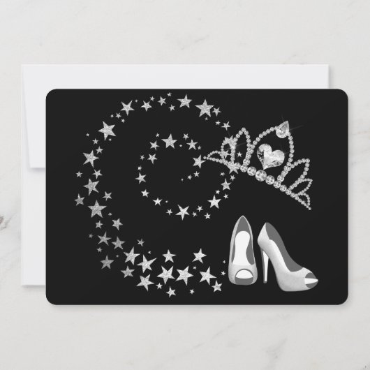 Star Shimmer Peach Quinceanera Uitnodiging (Achterkant)