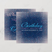 Star Shower Birthday Invitation Kaart (Voorkant / Achterkant)