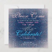 Star Shower Birthday Invitation Kaart (Achterkant)