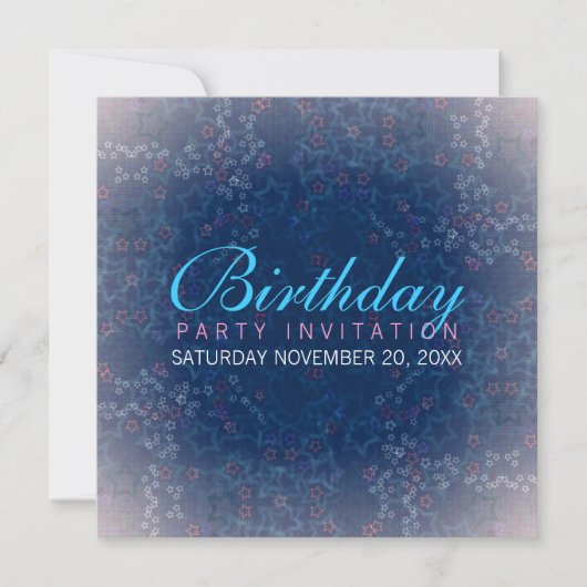 Star Shower Birthday Invitation Kaart (Voorkant)
