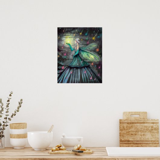 Star Showers Fairy Fantasy Art van Molly Harrison Poster (Keuken)