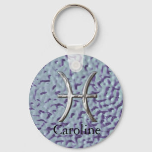 Star Sign Pisces Zodiac Personalized Sleutelhanger
