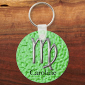 Star Sign Virgo Zodiac Personalized Sleutelhanger (Voorkant)