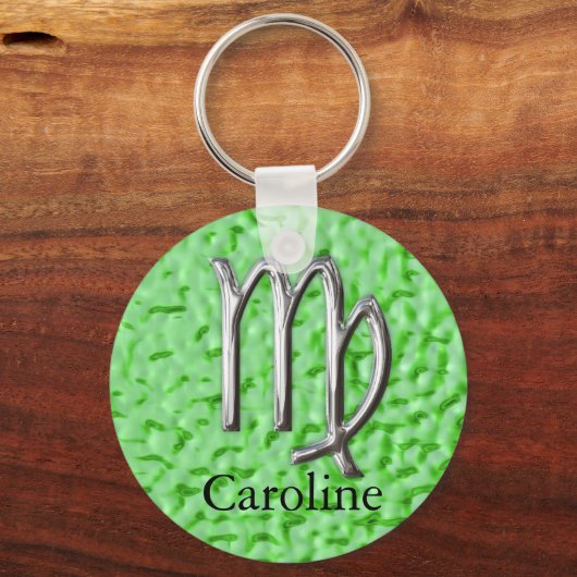 Star Sign Virgo Zodiac Personalized Sleutelhanger (Voorkant)