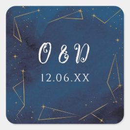 Star Signs Navy Initialen Stickers Label Sky