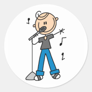 Star Singer op de microfoonsticker Ronde Sticker