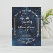 Star Sky Celestial Galaxy bruids douche uitnodigin Kaart (Staand voorkant)