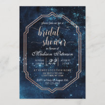 Star Sky Celestial Galaxy bruids douche uitnodigin