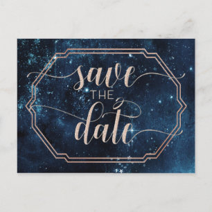 Star Sky Celestial Galaxy Bruiloft Save the Date Aankondigingskaart