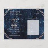 Star Sky Celestial Galaxy Bruiloft Save the Date Aankondigingskaart (Achterkant)