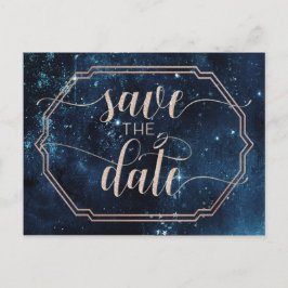 Star Sky Celestial Galaxy Bruiloft Save the Date Aankondigingskaart