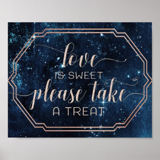 Star Sky Celestial Galaxy Love is Sweet Treat Poster (Voorkant)