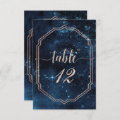 Star Sky Celestial Galaxy Table Number Kaart (Voorkant / Achterkant)