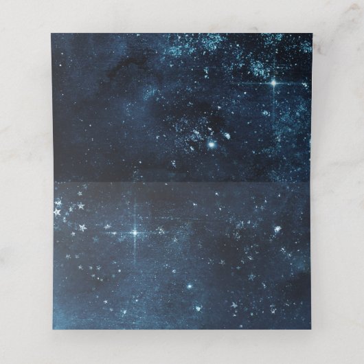Star Sky Celestial Galaxy Trouwtafel nummer Plaatskaartje (Binnenkant ongevouwen)