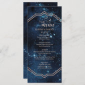 Star Sky Celestial Galaxy Waterverf Bruiloft Menu (Voorkant / Achterkant)