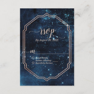 Star Sky Celestial Galaxy Waterverf Bruiloft RSVP Kaartje