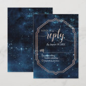 Star Sky Celestial Galaxy Wedding Reply RSVP (Voorkant / Achterkant)