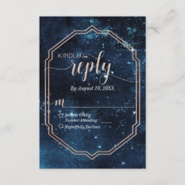 Star Sky Celestial Galaxy Wedding Reply RSVP Kaartje