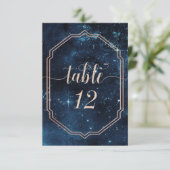 Star Sky Celestial Galaxy Wedding Table Numbers Kaart (Staand voorkant)