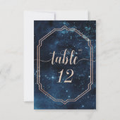Star Sky Celestial Galaxy Wedding Table Numbers Kaart (Achterkant)
