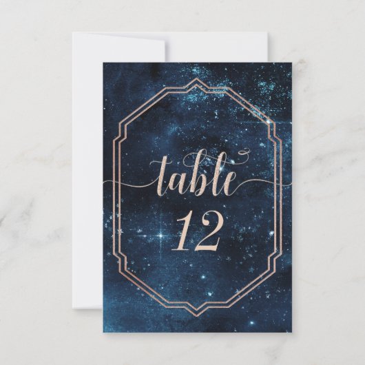 Star Sky Celestial Galaxy Wedding Table Numbers Kaart (Achterkant)
