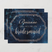 Star Sky Celestial Night wordt mijn bruidsmeisje Kaart (Voorkant / Achterkant)