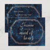 Star Sky Celestial wordt je mijn bruidsmeisje Kaart (Voorkant / Achterkant)