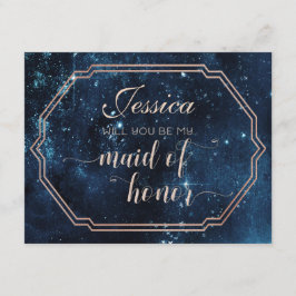 Star Sky Celestial wordt je mijn bruidsmeisje Kaart