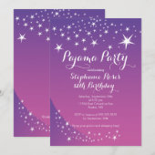Star Slapepover Party Birthday Party Invitations Kaart (Voorkant / Achterkant)