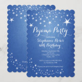 Star Slapepover Party Birthday Party Invitations Kaart (Voorkant / Achterkant)