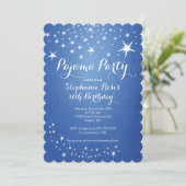 Star Slapepover Party Birthday Party Invitations Kaart (Staand voorkant)