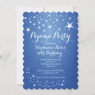Star Slapepover Party Birthday Party Invitations Kaart