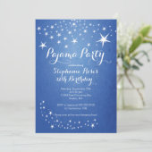 Star Slapepover Party Birthday Party Invitations Kaart (Staand voorkant)