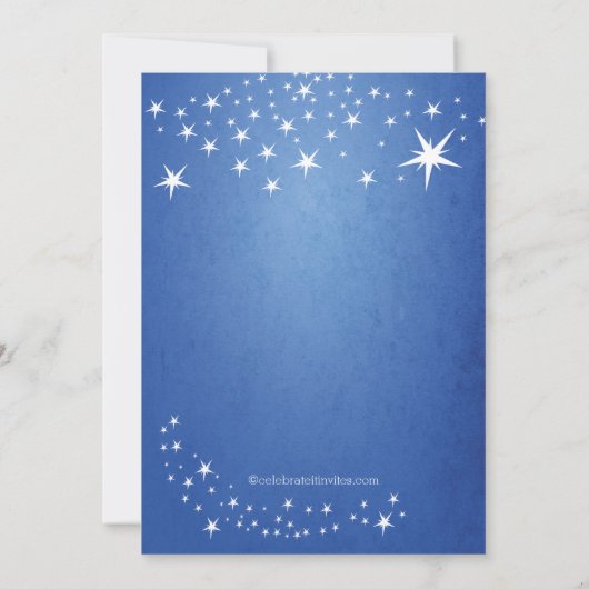 Star Slapepover Party Birthday Party Invitations Kaart (Achterkant)