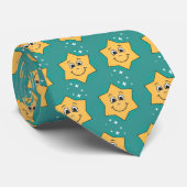 Star smiley vrolijke retro cartoon stropdas (Opgerold)