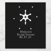 Star Snowflake Stippen Hand Drawn Winter Wijn Etiket (Enkel label)