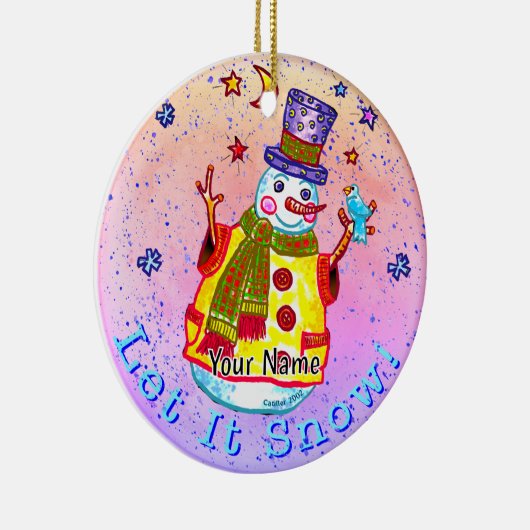 Star Snowman Keramisch Ornament (Rechts)