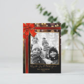 Star Spacey Cosmic Lights Modern Holiday Foto Feestdagenkaart (Staand voorkant)