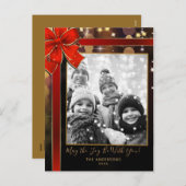 Star Spacey Cosmic Lights Modern Holiday Foto Feestdagenkaart (Voorkant / Achterkant)