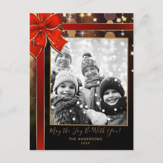 Star Spacey Cosmic Lights Modern Holiday Foto Feestdagenkaart (Voorkant)