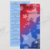 Star Spangled 2012 Calendar Bladwijzer Rack Kaart (Voorkant / Achterkant)