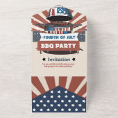 Star-Spangled 4 juli BBQ Tri-Fold uitnodiging (Buitenkant)