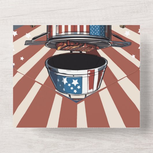 Star-Spangled 4 juli BBQ Tri-Fold uitnodiging (Achterkant)