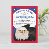 Star Spangled 4th of July BBQ Party Bald Eagle Red Kaart (Staand voorkant)